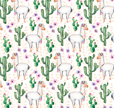 Modern roller blind Llamas and cacti