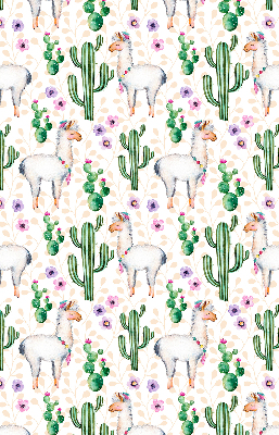 Modern roller blind Llamas and cacti