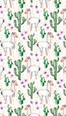 Modern roller blind Llamas and cacti