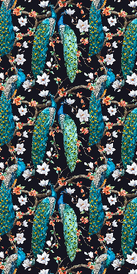 Fabric roller blind Peacock with flowers