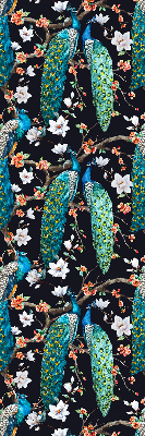 Fabric roller blind Peacock with flowers