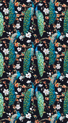 Fabric roller blind Peacock with flowers