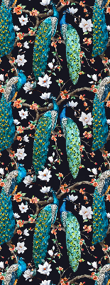 Fabric roller blind Peacock with flowers