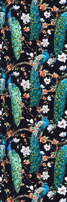 Fabric roller blind Peacock with flowers