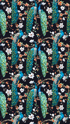 Fabric roller blind Peacock with flowers