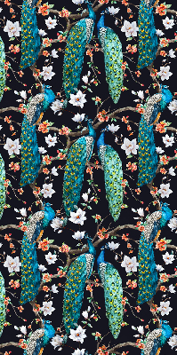 Fabric roller blind Peacock with flowers