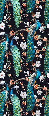 Fabric roller blind Peacock with flowers