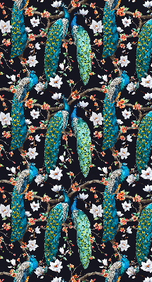 Fabric roller blind Peacock with flowers