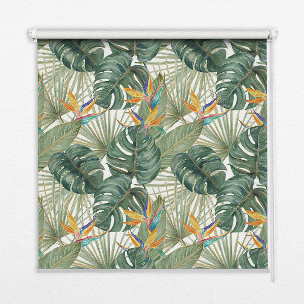 Modern roller blind Tropical plants