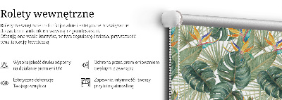 Modern roller blind Tropical plants