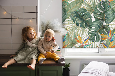 Modern roller blind Tropical plants