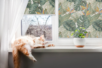 Modern roller blind Tropical plants