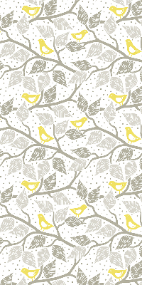 Roller blind for large window Yellow birds on gray branches
