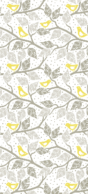 Roller blind for large window Yellow birds on gray branches