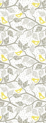 Roller blind for large window Yellow birds on gray branches