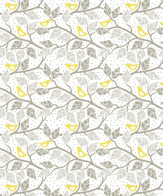 Roller blind for large window Yellow birds on gray branches