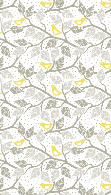 Roller blind for large window Yellow birds on gray branches