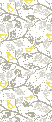 Roller blind for large window Yellow birds on gray branches