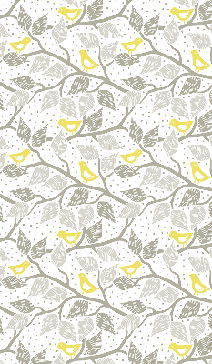 Roller blind for large window Yellow birds on gray branches