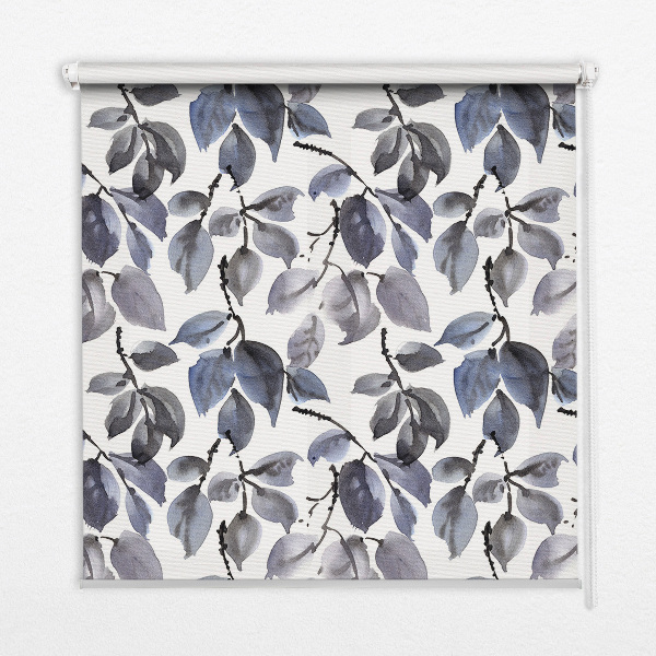 Fabric roller blind Dark leaves