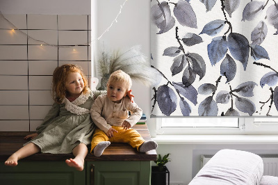 Fabric roller blind Dark leaves