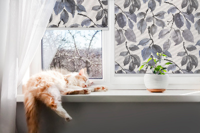 Fabric roller blind Dark leaves
