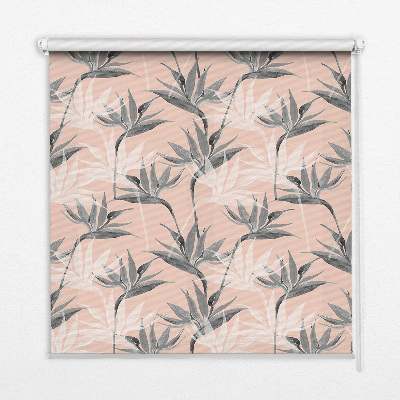 Modern roller blind Gray flowers