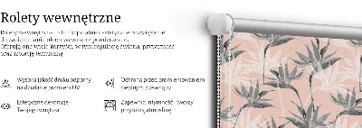 Modern roller blind Gray flowers