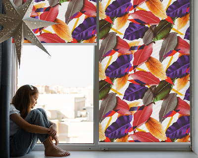 Roller blind for large window Colorful leaves