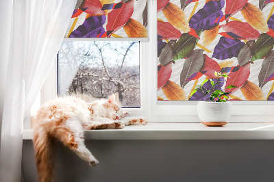 Roller blind for large window Colorful leaves