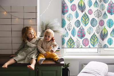 Fabric roller blind Colorful leaves