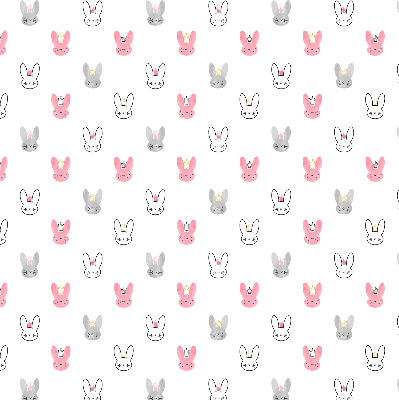 Modern roller blind Colorful rabbits in crowns