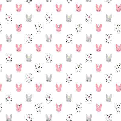 Modern roller blind Colorful rabbits in crowns