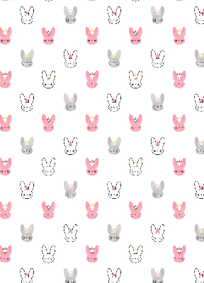 Modern roller blind Colorful rabbits in crowns