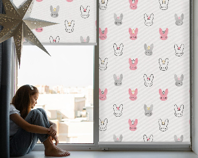 Modern roller blind Colorful rabbits in crowns