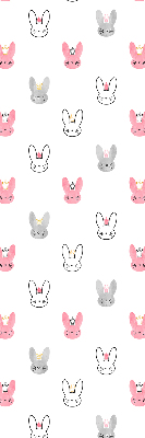 Modern roller blind Colorful rabbits in crowns