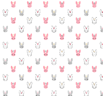 Modern roller blind Colorful rabbits in crowns