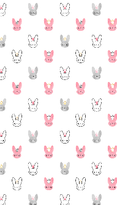 Modern roller blind Colorful rabbits in crowns