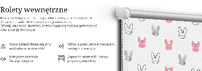 Modern roller blind Colorful rabbits in crowns