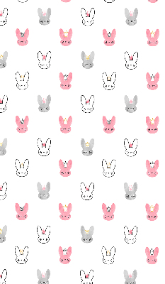 Modern roller blind Colorful rabbits in crowns