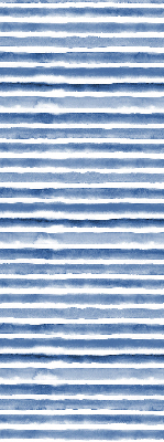 Roller blind for large window Painted blue stripes