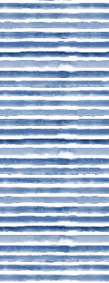 Roller blind for large window Painted blue stripes