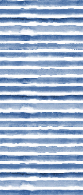 Roller blind for large window Painted blue stripes