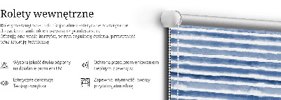 Roller blind for large window Painted blue stripes
