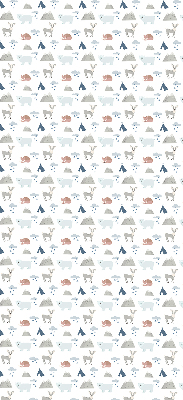 Fabric roller blind Mountains rain animals