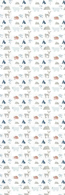 Fabric roller blind Mountains rain animals