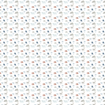 Fabric roller blind Mountains rain animals