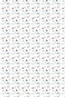 Fabric roller blind Mountains rain animals
