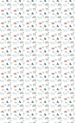 Fabric roller blind Mountains rain animals