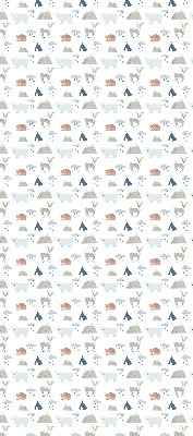 Fabric roller blind Mountains rain animals